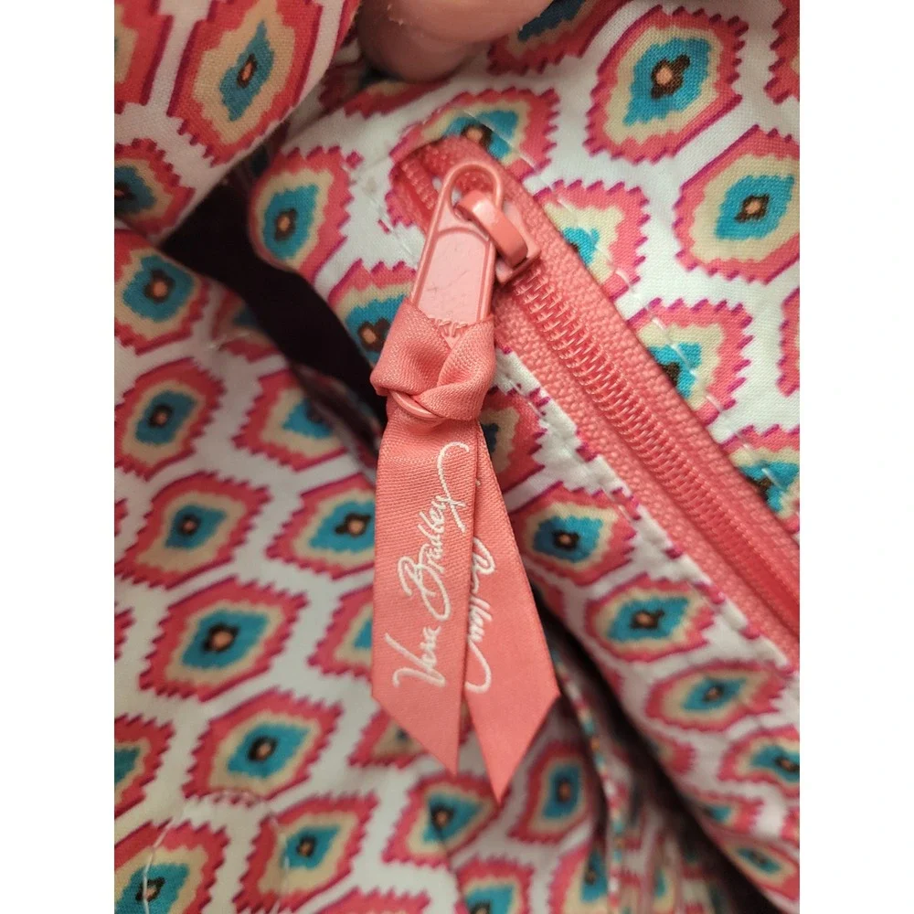 Vera Bradley Pink Paisley Quilted Cotton Hobo Shoulder Bag Floral Geometric